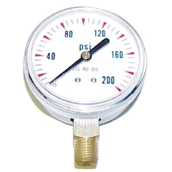 Powerweld Replacement Gauge, 2" x 200 PSI, 1/4" NPT Inlet B200 - main